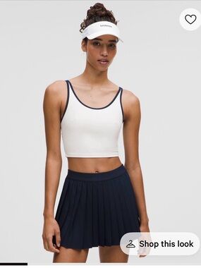 lululemon athletica White & Navy Cropped Tank Bra